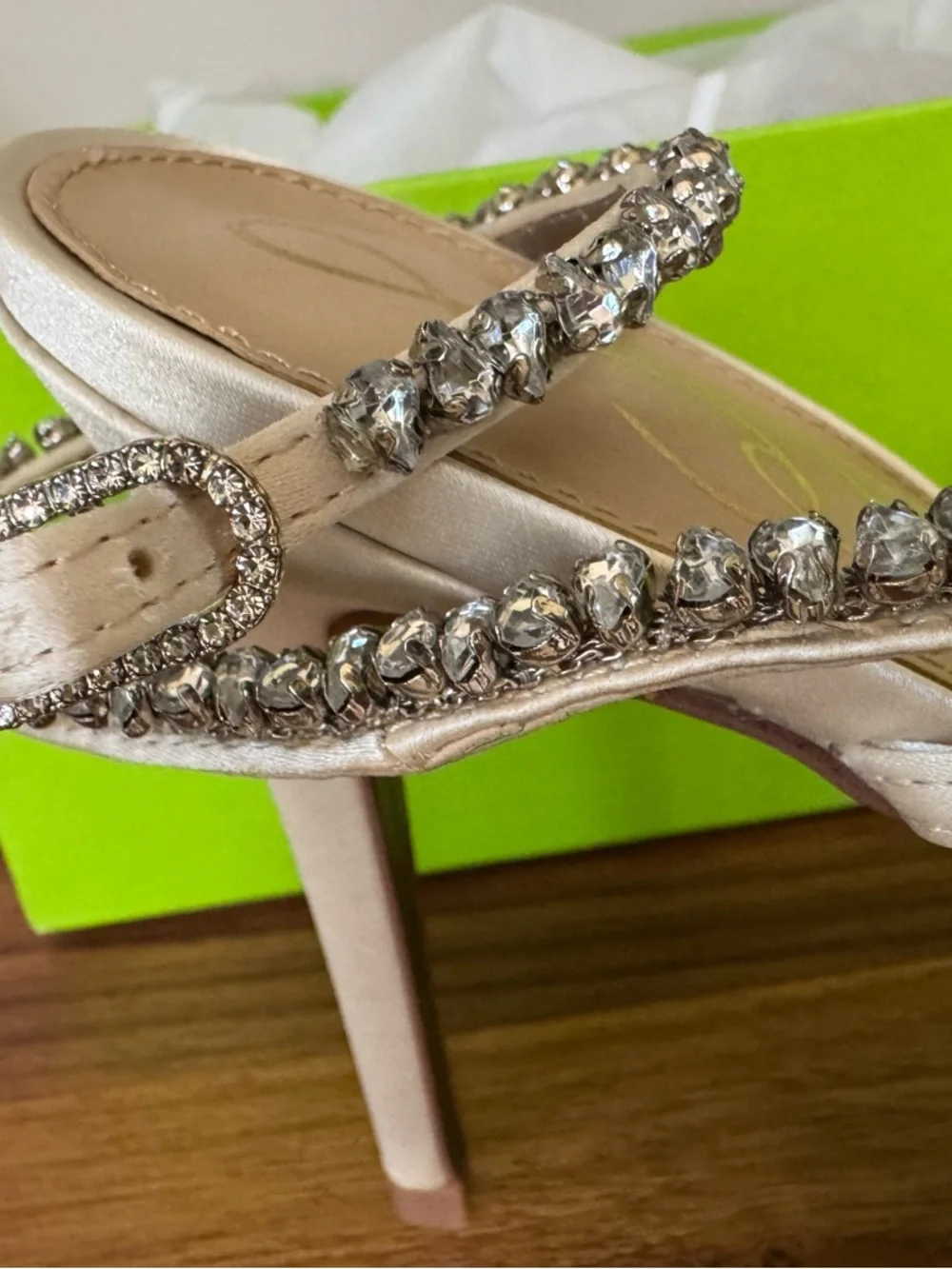 Sam Edelman Crystal-Embellished Strappy Satin Sandals - Ivory